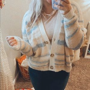American Eagle Stripe Sweater with buttons Sz M 🌸